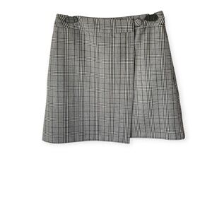 A New Day Plaid Wrap Mini Skirt